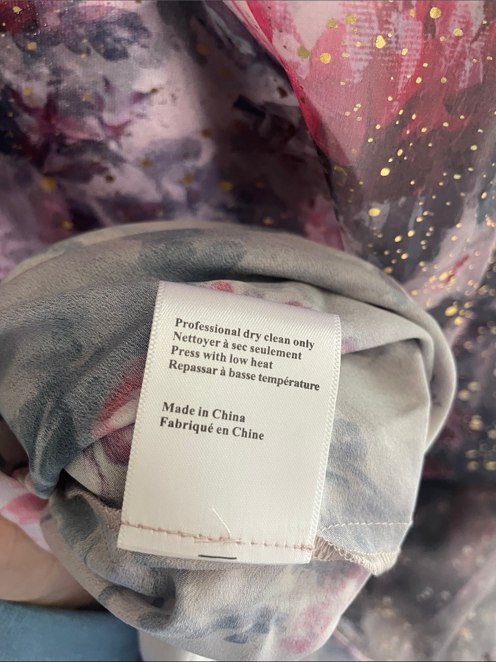 MARCHESA Twisted Floral Appliquéd Printed Organza Gown Mauve Lilac - Picture 16 of 16